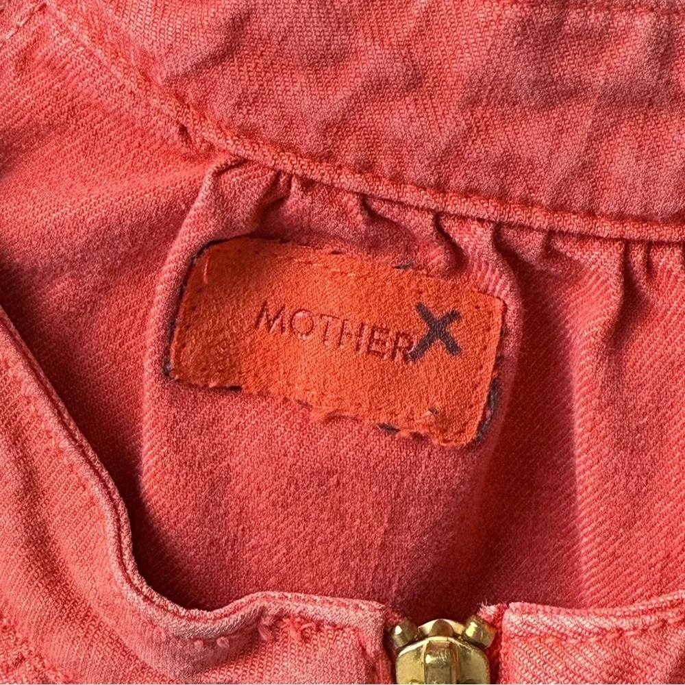 MOTHER 70s Graphic California Back Patch Cropped Zip Up Canvas Utility Jacket XS